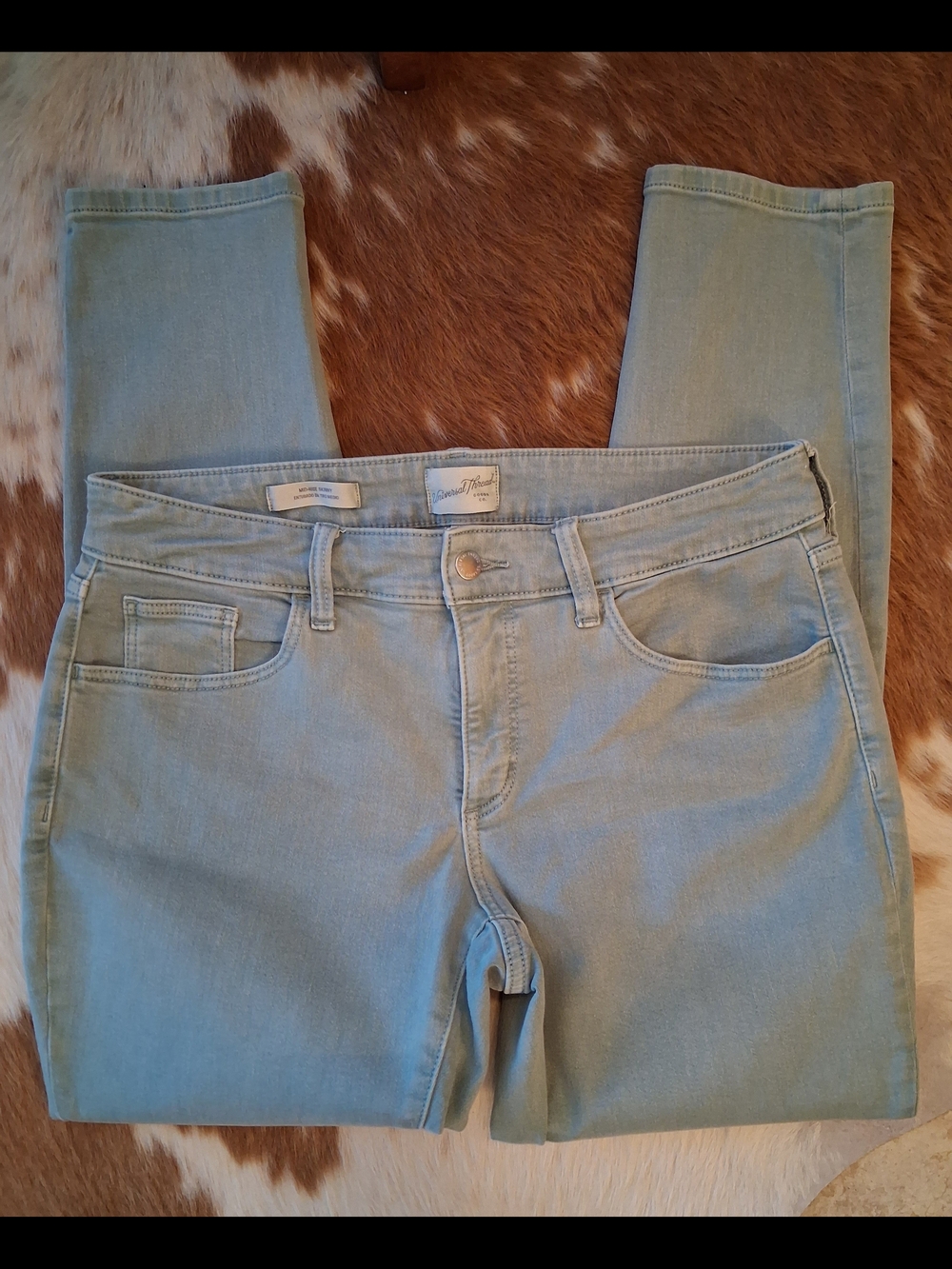 Universal Thread Light Sage Green Skinny Jeans 10/30r